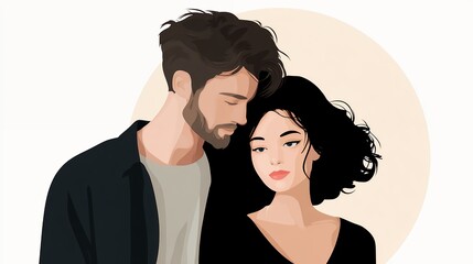 Romantic couple . I love you. Couple in love. . Silhouette of lovers. Valentine's Day. flat