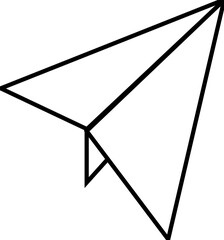 送信・メッセージ・通信をイメージしたシンプルな紙飛行機のベクターアイコン｜メールやアプリUI、ビジネス資料に使いやすい白黒デザイン