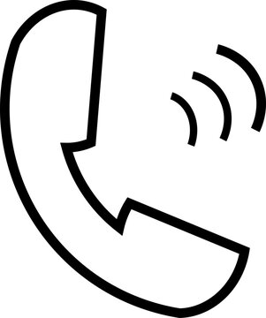 電話・連絡・コミュニケーションをテーマにした、モノクロでスタイリッシュな受話器のベクター素材｜企業サイトやプレゼン資料にも使えるデザイン