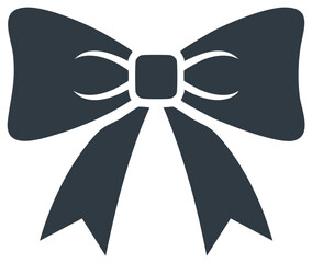 Elegant decorative bow ribbon icon for gift and celebration design element