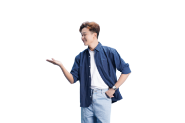 The Gesture of Confidence: A smiling individual, radiates confidence with a welcoming gesture, showcasing a sense of open-mindedness and approachability.