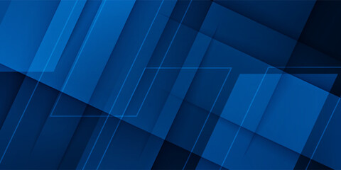 Obraz premium Abstract futuristic dark blue background. Overlap triangle shapes pattern design