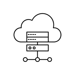 Cloud server network diagram on transparent background