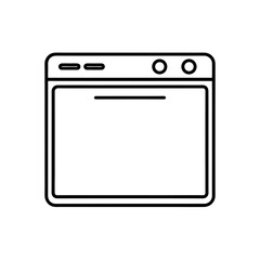 Outline drawing of an oven on transparent background