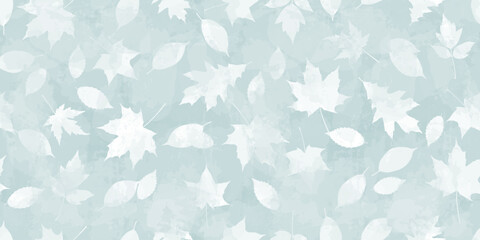Plakat Watercolor leafs vector pattern. Fall leaves seamless print