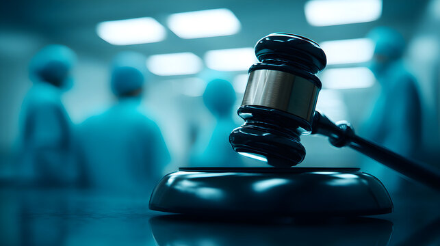 Gavel representing medical justice and legal malpractice
