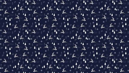 Seamless christmas pattern background with reindeer trees and snowflakes for winter design © Visual Discoveries