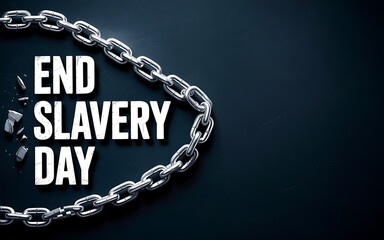 Symbolic image of broken chains representing freedom and ending slavery day