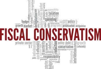 Fototapeta premium Fiscal Conservatism word cloud conceptual design isolated on white background.