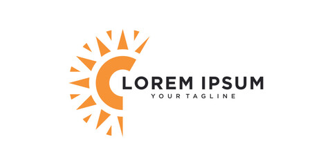 Sun heat logo design template