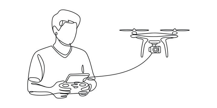 drone operator black line art clip art preview