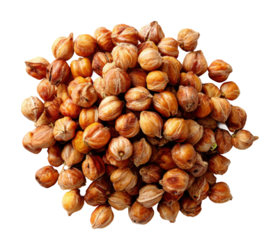Organic hazelnut harvest raw ingredients from the natural environment isolated on transparent background