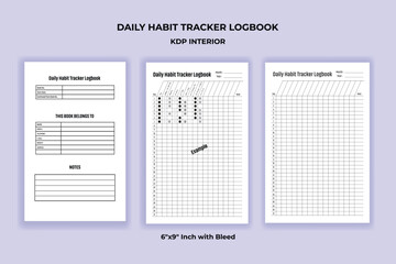 Printable Habit Tracker Planner, Minimalist KDP Interior for Goal Setting and Productivity