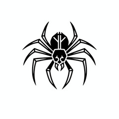 Vector icon of spider with fangs tattoo style