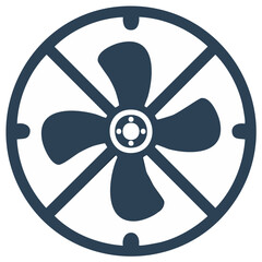 Obraz premium Stylish Air Ventilation Appliance Unit Icon Rotating Fan Blade Design with Protective Enclosure Outline Graphic