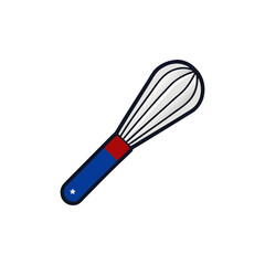 Whisk with red white and blue handle and star