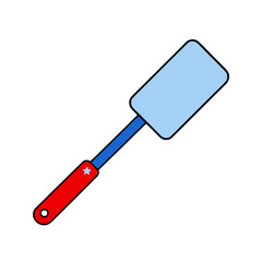 Simple spatula with red white and blue handle and star