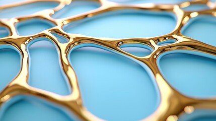 Abstract gold and blue texture with organic shapes reflecting modern design aesthetics