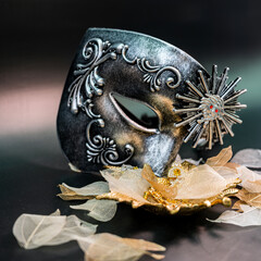 carnival mask on a black background