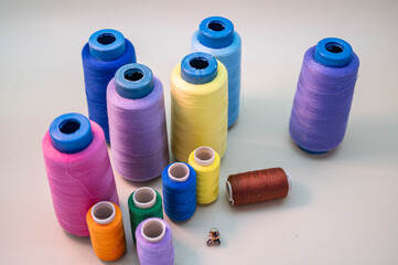 colorful spools of thread