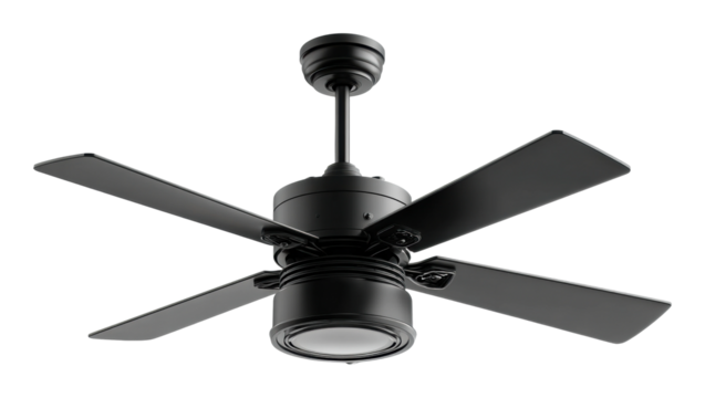 Home interior design modern ceiling fan installation guide isolated on transparent background