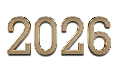 Luxury 2026 logo 3d style, logo symbol for new year celebration