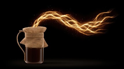 Mystical Brew - Energy Emanating from a Covered Pitcher.