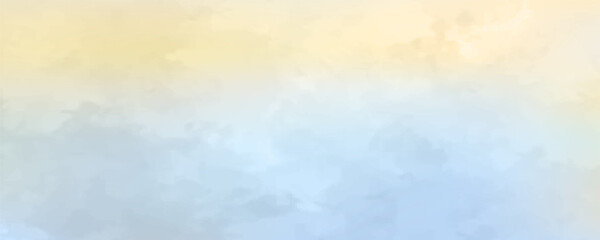 Beautiful blue sky with clouds and yellow for flyers, poster, banner, cards, vector Vintage Premium template background