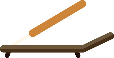 Incense stick burning on a wooden incense holder, releasing smoke with a white trail