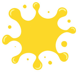 Fototapeta premium Vibrant yellow liquid splash with smooth droplets and small bubbles