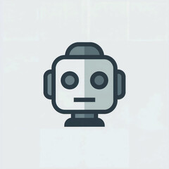 Fototapeta premium Minimalist robot face design symbolizing AI, technology, and modern innovation—perfect for futuristic t-shirts.
