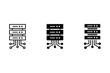 Server and database icon concept on white background
