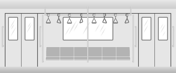 empty subway train interior vector illustration isolated on white background. © Zhee-Graphic