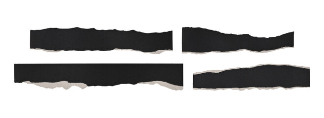 Grunge collage elements ripped notebook paper strips with fuzzy fibers
