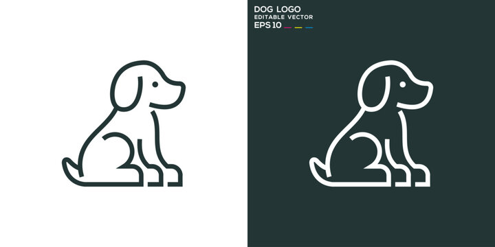 Dog logo. Animal, pet, care, affection, friend. Vector design template.