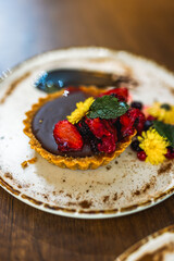 Decadent Dark Chocolate Tart with Glossy Ganache Filling