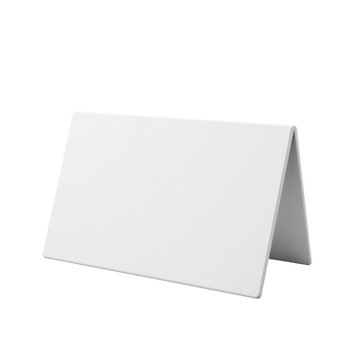 place card, tent fold, white 3D Icon &ndash; Glossy Minimal Emoji Style, Isolated PNG object