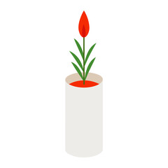 vector illustration of a red tulips in a vase