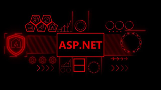 ASP.NET Background. Digital Shopping Promotion Animation.Discount Offer Video. Glowing Neon Text Effect. Online Business Marketing Concept Design.4k motion video