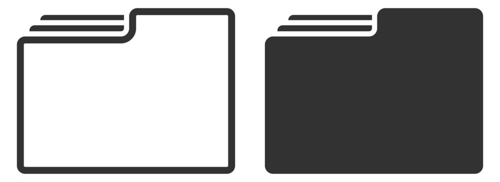 Folder icon. File storage and data organization symbol on transparent background