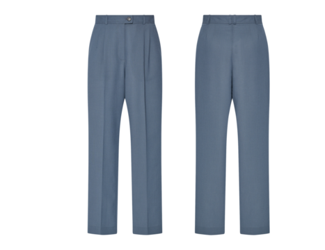 Navy blue Men's formal dress pants realistic mockup on Transparent background, front and back view, men's formal trousers - Powered by Adobe