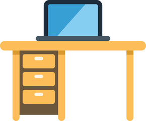 Simple and efficient workspace with a laptop sitting on a wooden desk, ready for productive remote work