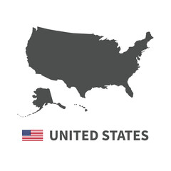 USA map flag illustration on white background