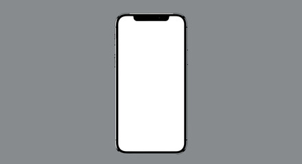 Modern Realistic Device Mockup Smartphone with Blank Screen Isolated