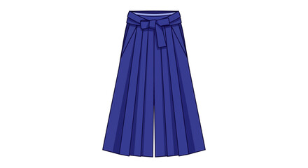 Flat Illustration Hakama Japanese Traditional Clothing Apparel with Belt