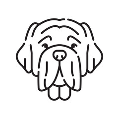 mastiff black line icon for digital and print projects. Dog breed.