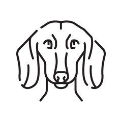 dachshund black line icon for digital and print projects. Dog breed.