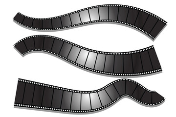 Fototapeta premium Film strip, long grunge filmstrip, old vintage movie reel frames, vector cinema video or photo tape. Vertical illustation of a filmstrip. eps 10