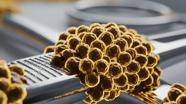 MRSA bacteria colonizing the surface of a surgical tool