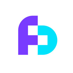 Letter FD technology modern minimalist logo design